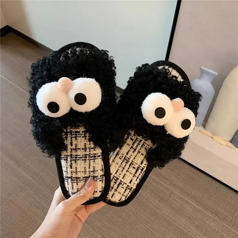 

2026 Spring Women's Cute Cartoon Plush Slippers Fashion Ins Trendy Funny Creative Home Slides For Fall Winter