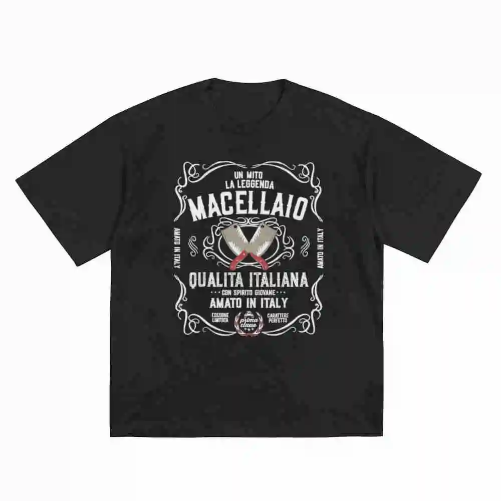 Italian Butcher Macellai Meat Cutting Short Sleeve Tee 100% Cotton T-Shirt