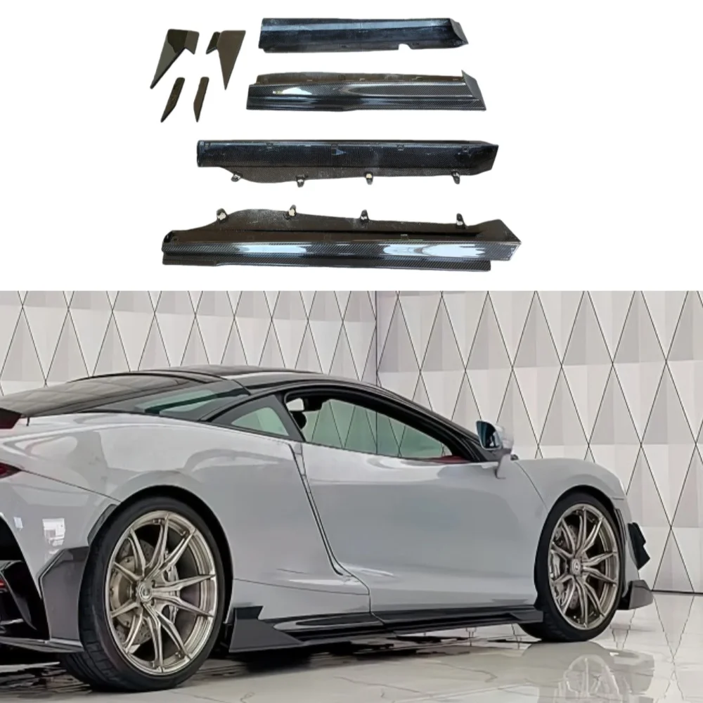 

For McLaren PRO Style Dry Carbon Fiberde side skirt and Skirt Edge Turbulence Kit Modified for McLaren GT