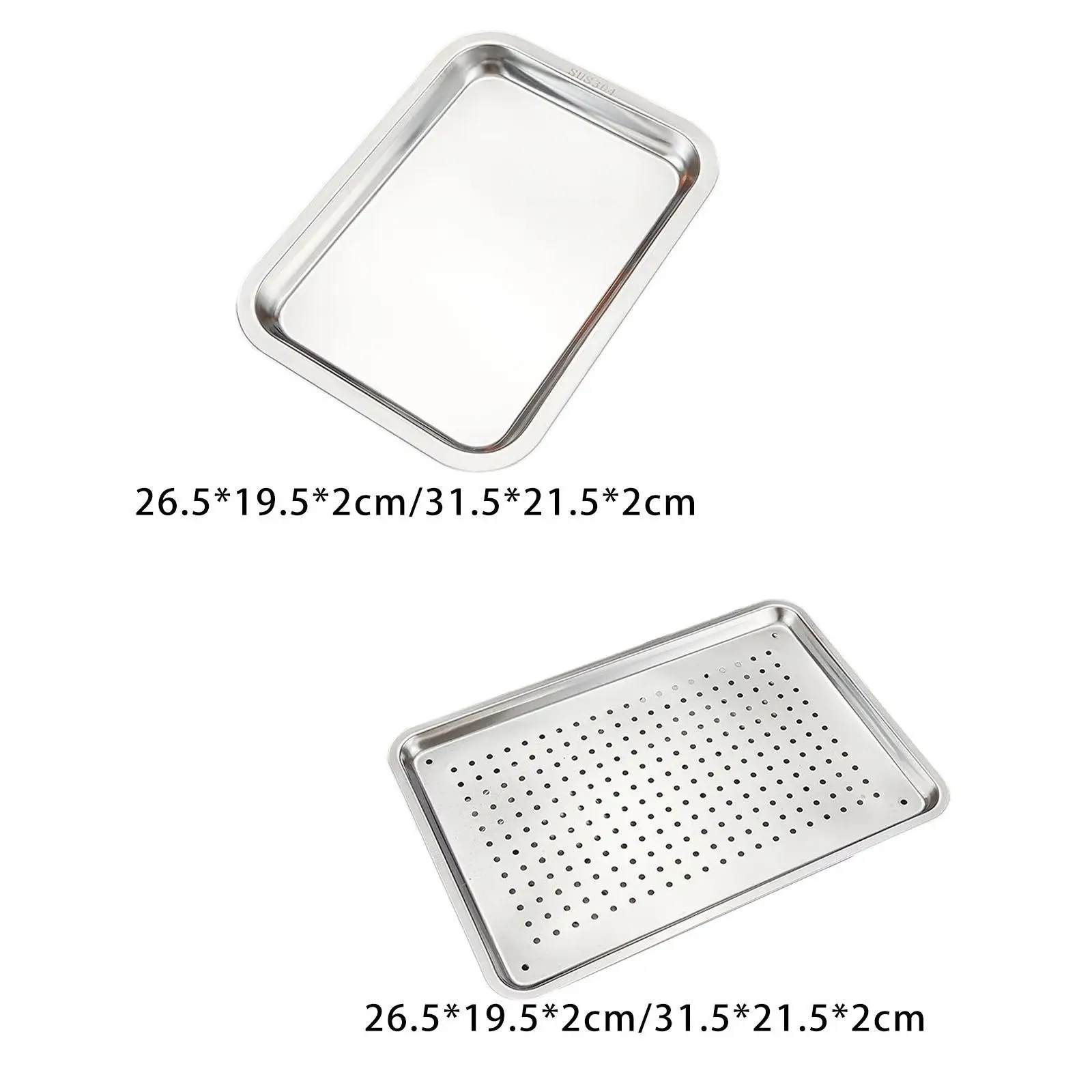 Stainless Steel Baking Pan Tray Cookie Sheet Rectangular Decorative Mirrored Platter for Family Gathering Baking Shop