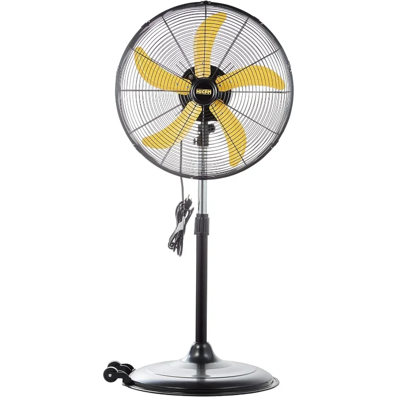 5000 CFM 20 inch High Velocity Pedestal Oscillating Fan with Powerful 1/5 Motor, 9ft Power Cord, Oscillation, Metal Body