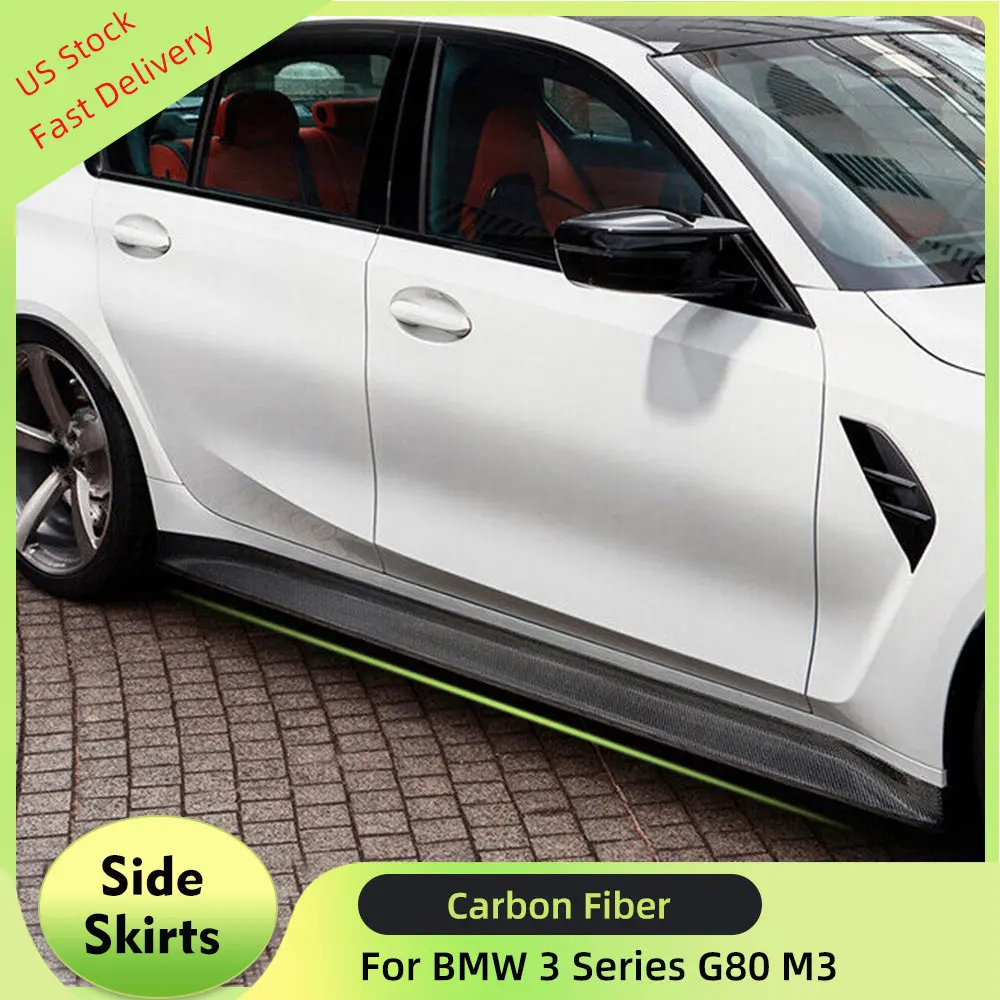 

Car Carbon Fiber Side Skirts For BMW 3 Series G80 M3 2019-2022 Side Door Bumper Skirts Extension Lip Car Body Kits