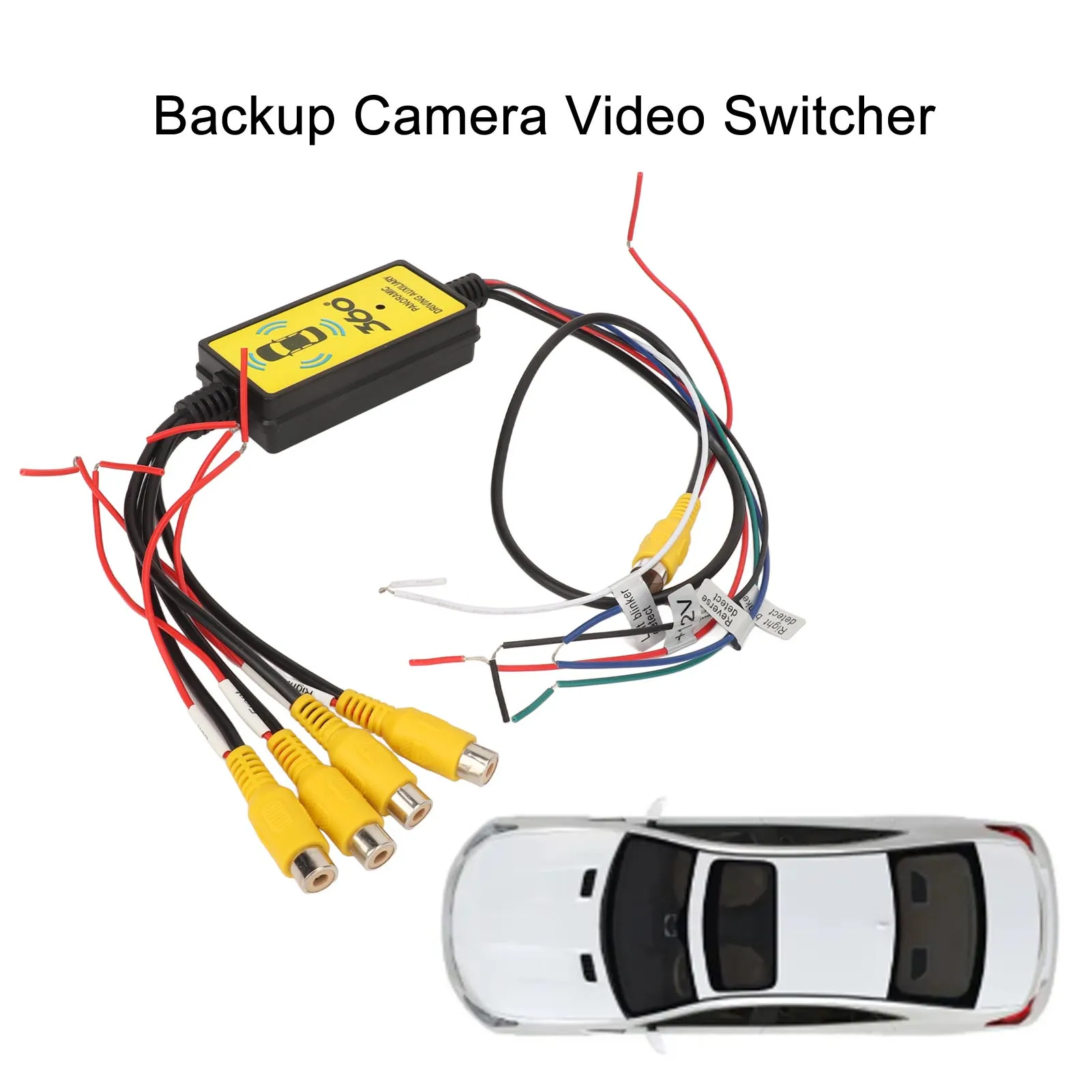 Car Backup Camera Splitter Switch 4 Input 1 Output Intelligent Car Backup Camera Video Switcher Converter with Remote Control