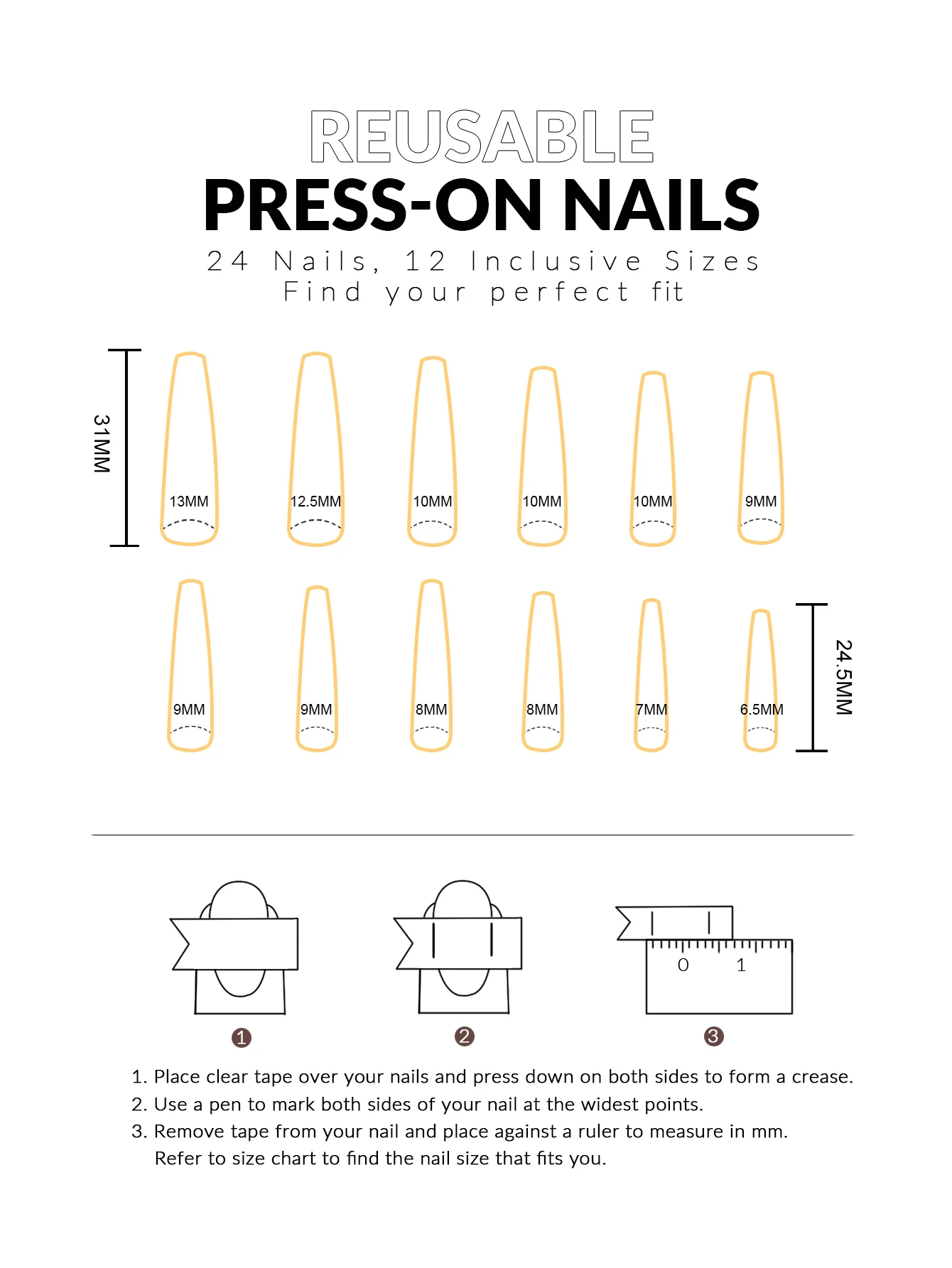 24pcs/1set Gradient Color Marbled False Nails Good Breathability & Flexibility False Nails For Manicure Nail Art Diy Nail Design