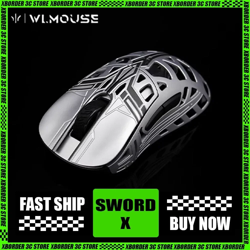 Wanling Sword X Wlmouse Wireless Mouse 8k Return Magnesium Alloy Dual Mode Paw3950 Gaming Mouse E-Sports Office Pc Gamer Gifts