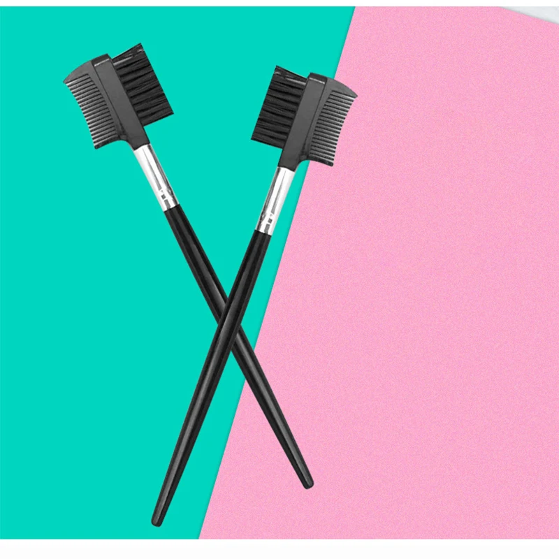 1 قطعة رمش المشكل رمش مشط مزدوج رئيس الحاجب رمش فرشاة 2 رئيس الحاجب رمش المشكل ماكياج أداة #2