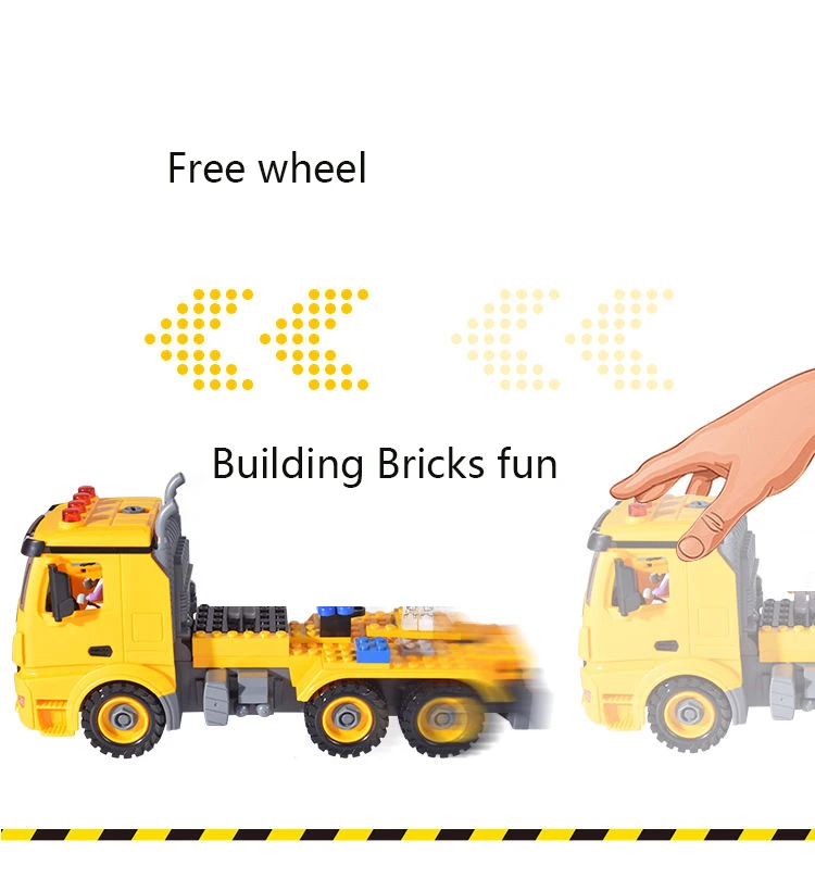 Screw Toy Big Truck Take Apart Mixer Crane  Excavator Toys DIY STEM Construction Vehicle Building Block Toys for Kids Boy Gift