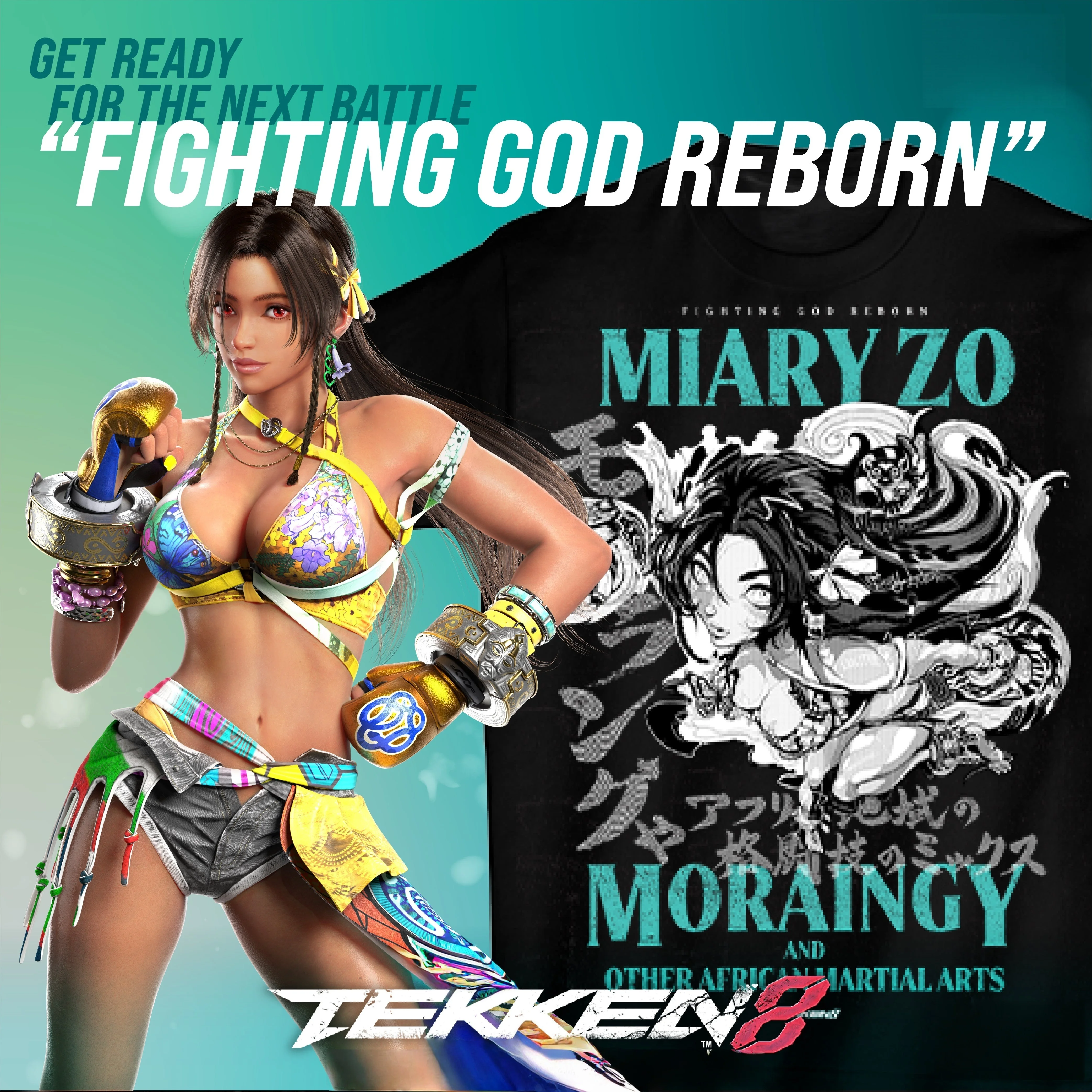 2026 Summer Iron Fist 8 Fighting God Rebirth Printed Oversized T-shirt, Gaming Leisure Sports Jersey