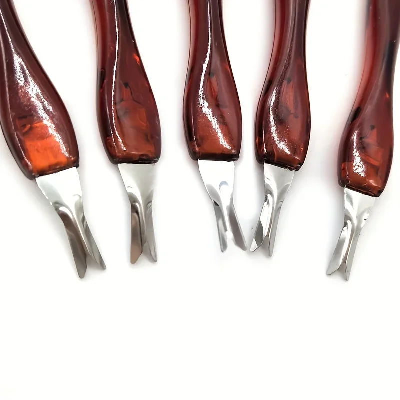 5pcs Cuticle Knife Trimmer Cuticle Fork Trimmer Nail Cuticle Remover Trimmer Pusher Dead Skin with Double Head V-Shaped Fork