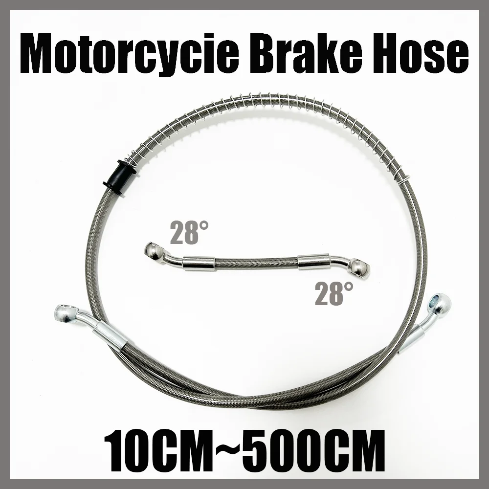 10~500cmSilvery Motorcycle Hydraulic BrakeHose Nylon Material Line Cablefor Motorcycle Universal Racing Bike BrakeClutch OilPipe