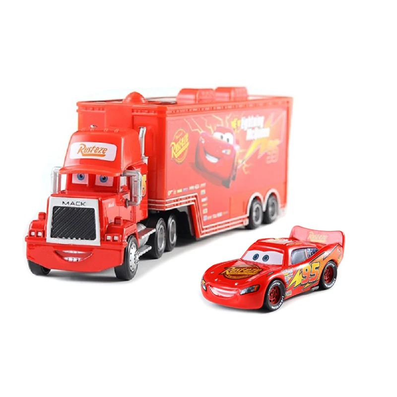 Pixar Cars Truck Verjaardagscadeaus Mobilisatie Jackson Cool Sister Francisc Container Truck Set Automodel Speelgoedvrachtwagenornamenten