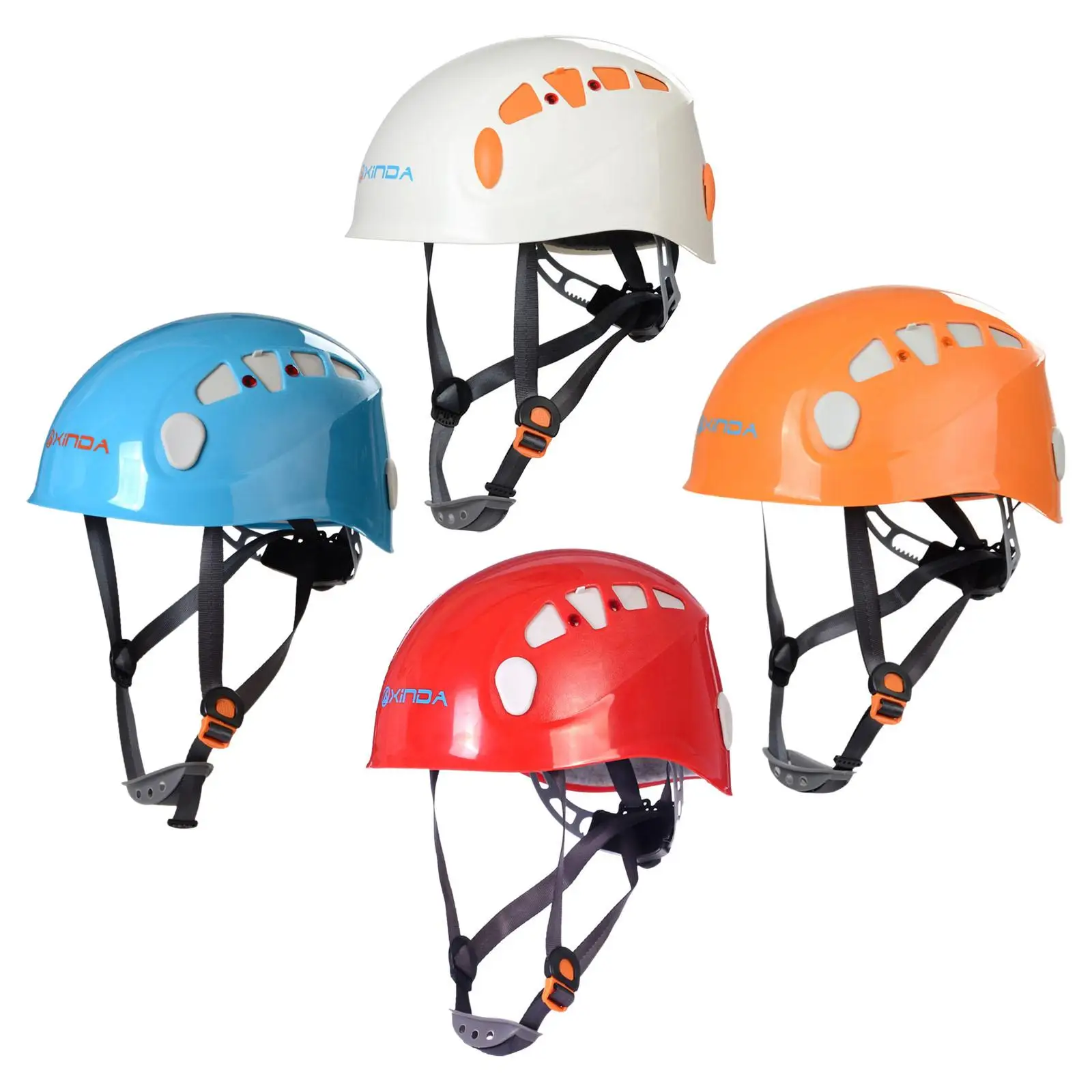 Rock Climbing Helmet Construction Worker Hardhat Protective Gear with Chin Strap