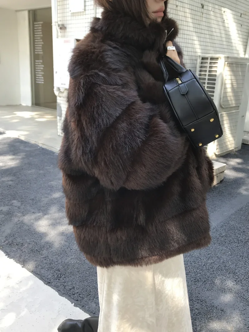 레트로 슬리 레이어드 모피 코트 여성용 2025 겨울 신상 다용도 플러스 탑 출퇴근용 기타 기타 기타