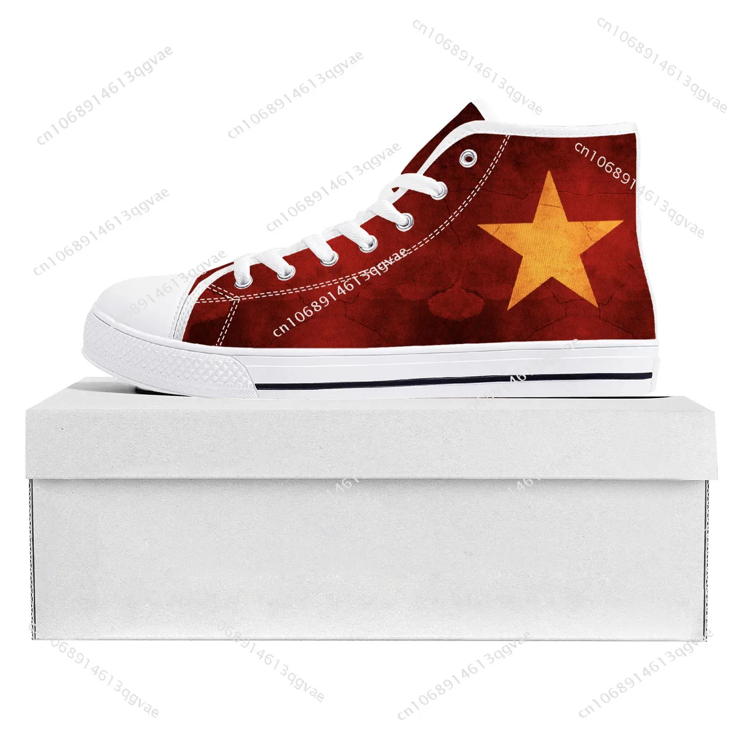 vietnamese Flag High Top High Quality Sneakers Mens Womens Teenager Canvas Sneaker vietnam Casual Couple Shoes Custom Shoe