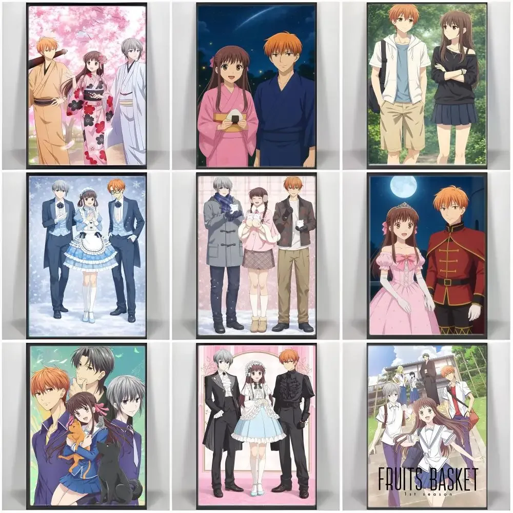Anime F-Fruits Basket Poster Self-adhesive Art Waterproof Paper Sticker Coffee House Bar Room Wall Decor