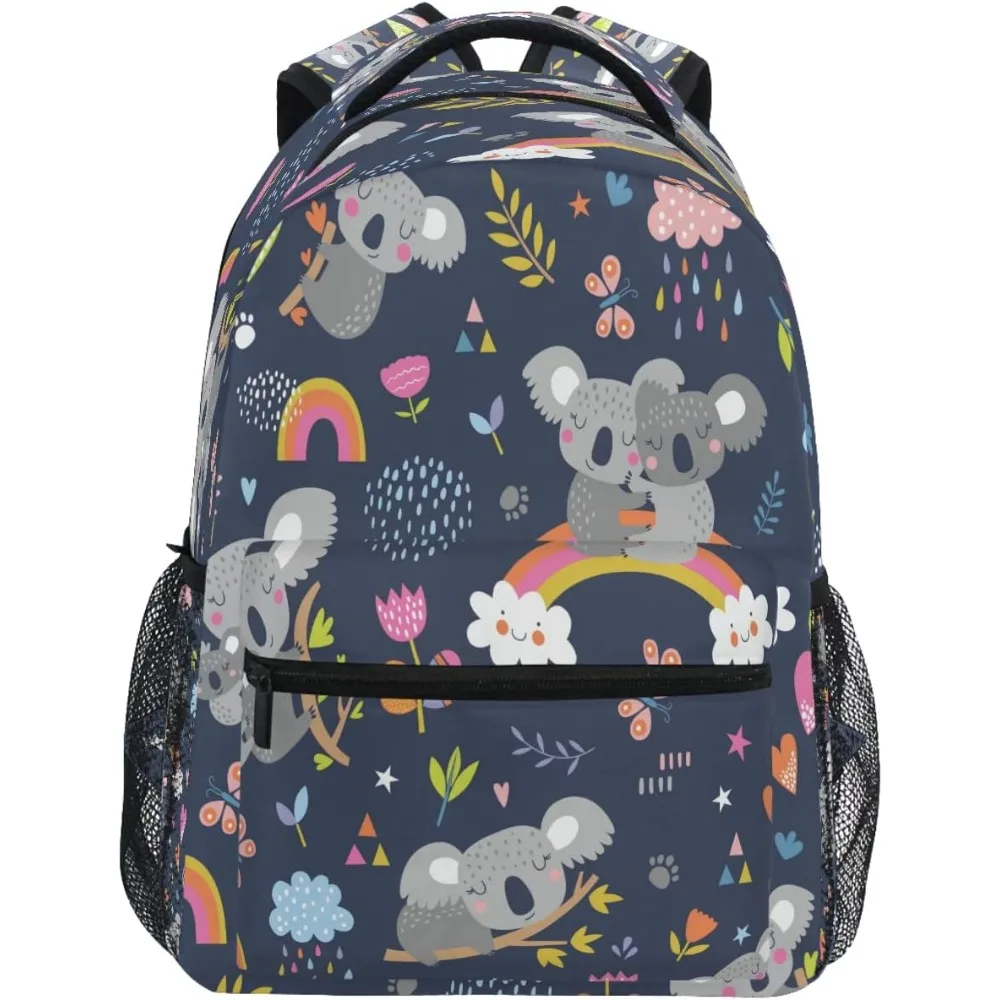 Cute Koala Backpacks For Girls Animals Floral Rainbow School Backpack Bookbags For Kids Students