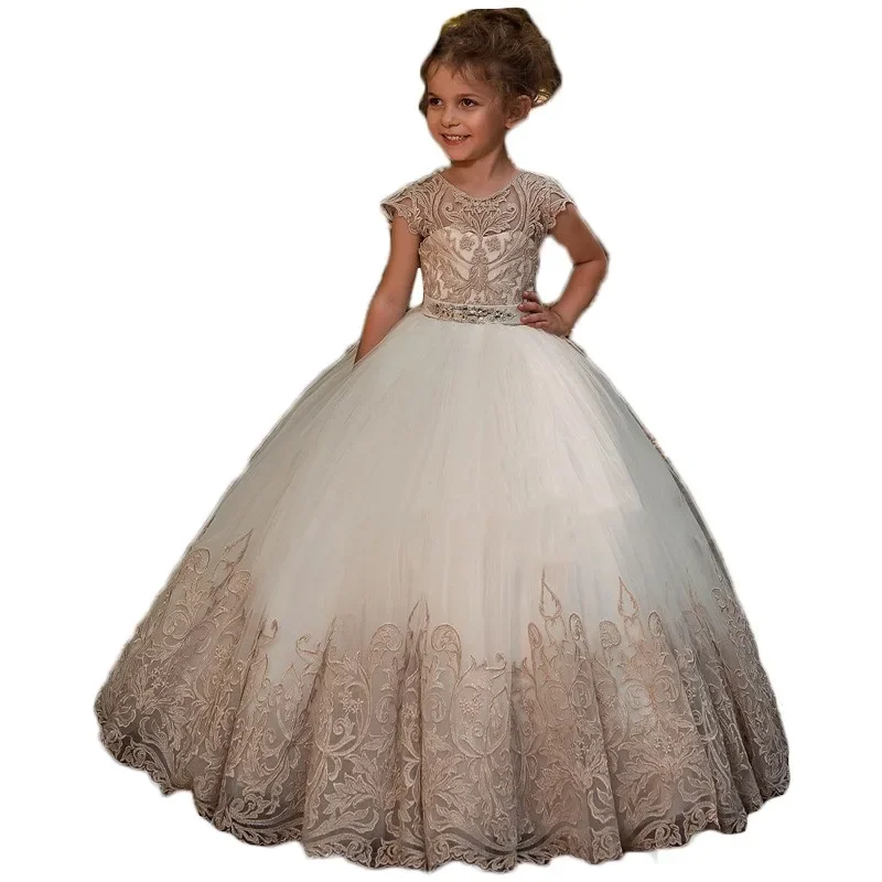 Children's Dress New Flower Lace Show Host Girls Wedding Party Princess Piano Evening Flower Girl Dresses Events Ball Gown