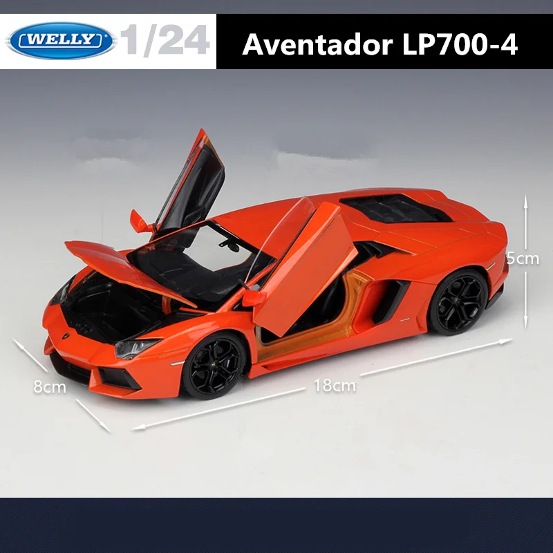 WELLY 1:24 Lamborghini Aventador LP700-4 Alloy Racing Car Model Diecast Metal Toy Sports Car Model Simulation Toy Gift