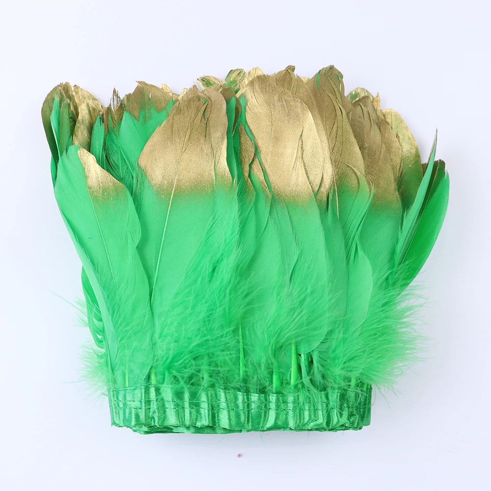 Golden DIY large flowing feather goose feather trim/fabric edge/fabric strip/skirt hem/2-meter accessory raw material, 2 meters - view 3