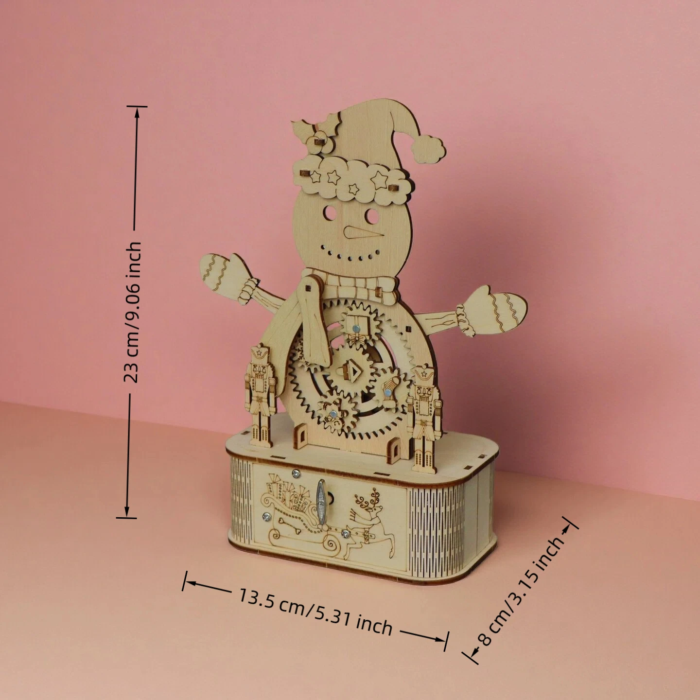 لغز خشبي ثلاثي الأبعاد لموسيقى رجل الثلج، لعبة تجميع الموسيقى الإبداعية، نموذج مشهد محاكاة الشتاء، تعليم تفاعلي بين الوالدين والطفل