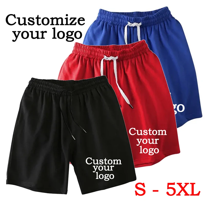 Men's new summer letter printed DIY Logo shorts casual sports drawstring waist design quick drying pants