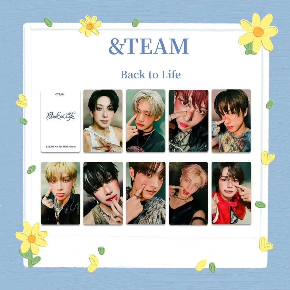 Набор из 9/36 шт. фотокарточек &TEAM BACK TO LIFE Album UMS OLIVE YOUNG Ver. Selfie Photocard List JO K FUMA YUMA. Модные глянцевые Lomo-карточки. Подарок для фанатов.