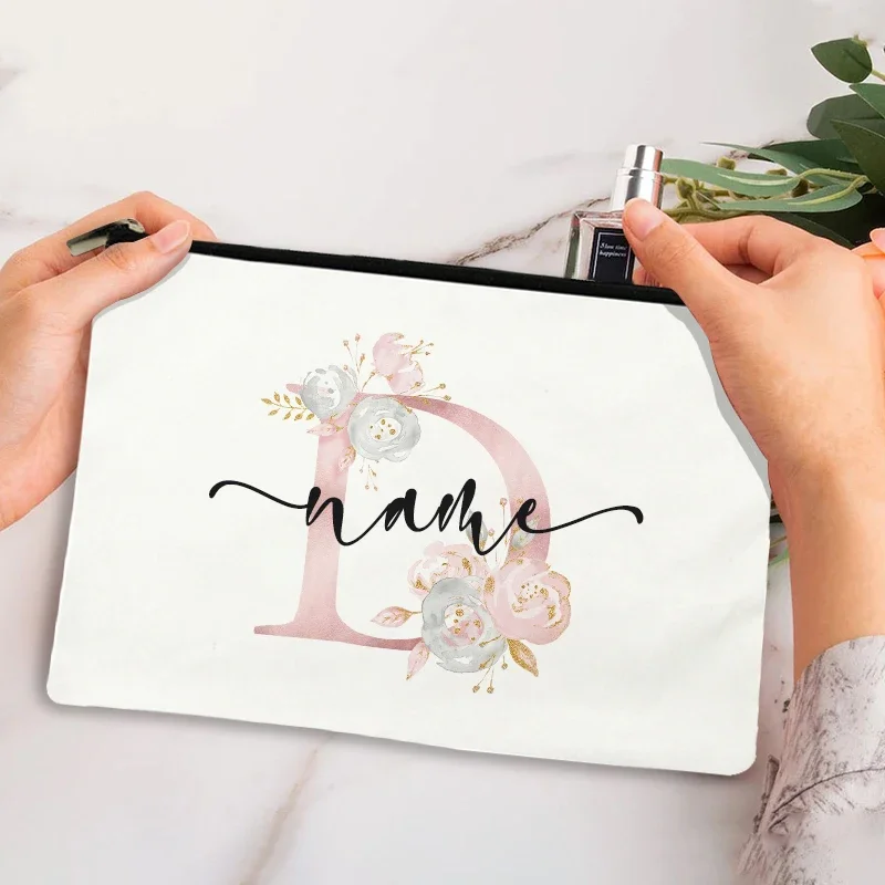 Custom Personalization Print Women Cosmetic Bag Outdoor Makeup Bag Travel Toiletries Organizer Female Storage Make Up Cases