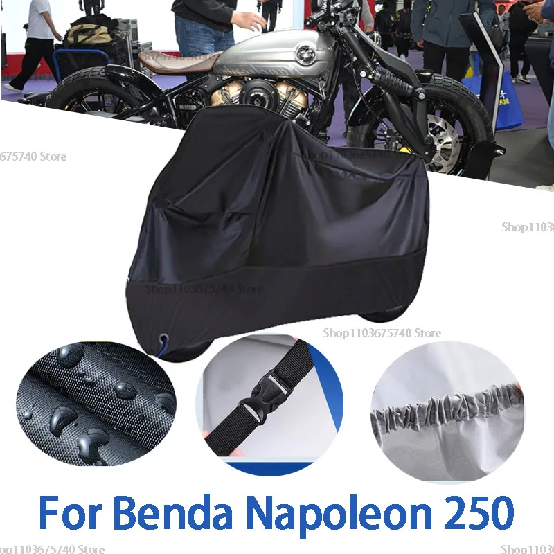 

Motorcycle Full Covers For Benda Napoleon 250 Car Outdoors Sun Protection Dust No Ear Thickened Oxford Clothcover Accessories