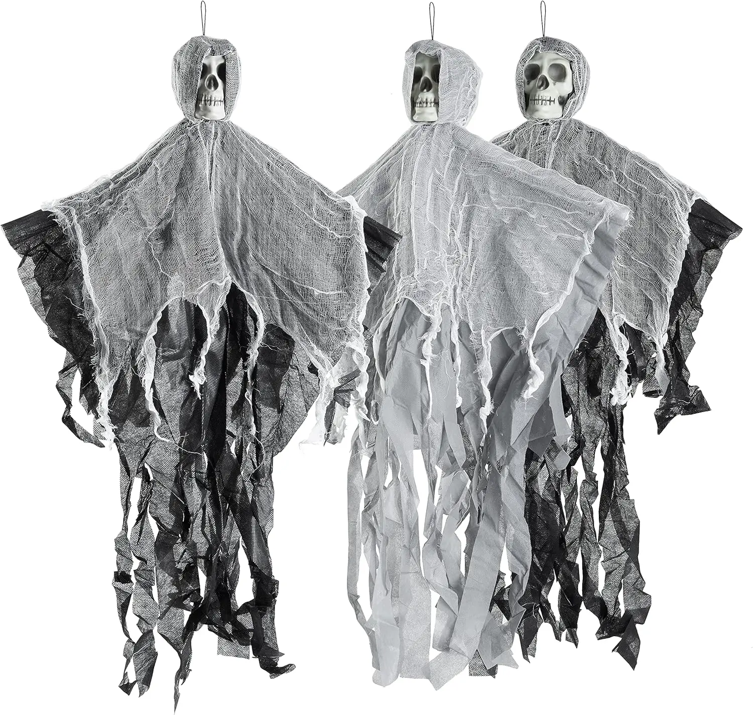 Set van 3 hangende skeletten, 90 cm, Halloween griezeldecoratie, skeletversieringen voor feest, spookdecoratie, tuin, huis