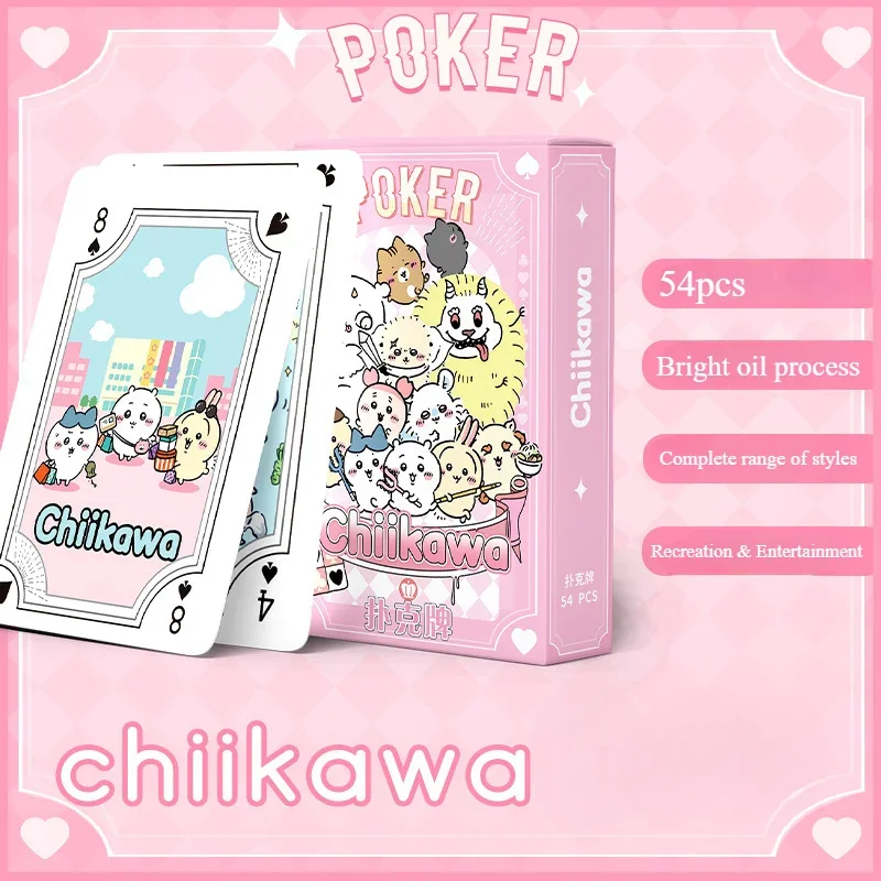 50pcs box-packed Anime Chiikawa poker Peripheral Three-inch Boxed Hachiware Laser card 54*86mm LOMO Postcard Birthday Gift