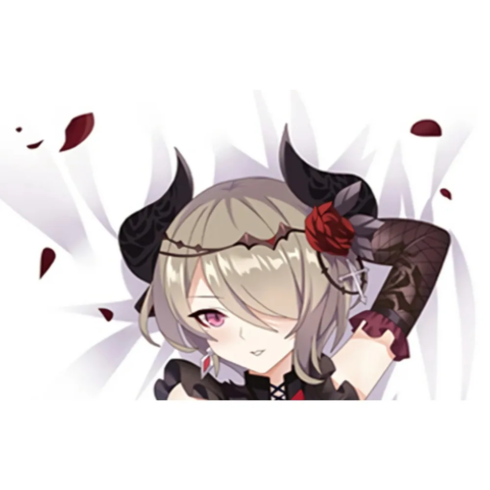 Anime Character Rita Rossweisse Dakimakura Pillowcase Light Blonde Hair Rose Decoration Lace Accessory Double Sided