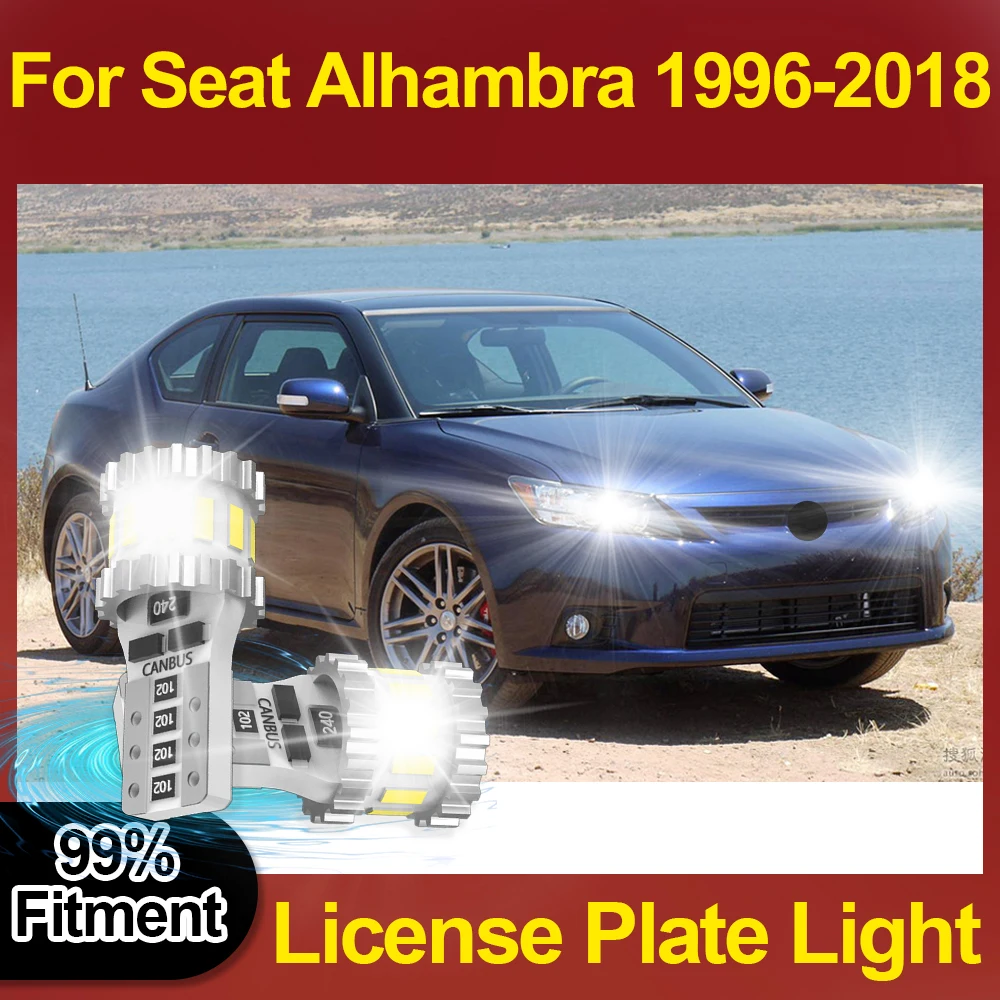 

T10 W5W 3400LM Canbus Car LED License Plate Light Bulb 12V 6000K Plug And Play For Seat Alhambra 1996 1997 1998 1999 2000-2018