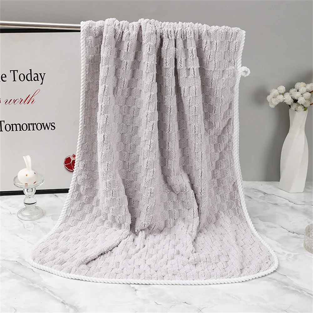 1 pcs  Soft Thickened Coral Fleece Face Towel  Water Absorption and Quick Drying Solid Color Hand Towel For Bathroom