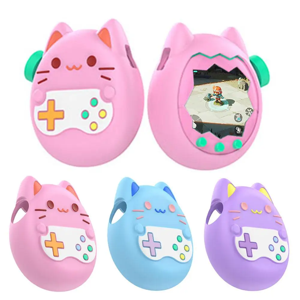 غطاء ناعم لوحدة التحكم في الألعاب الكرتونية لـ Tamagotchi Paradise من السيليكون السائل المضاد للسقوط غطاء حماية أجزاء اللعبة