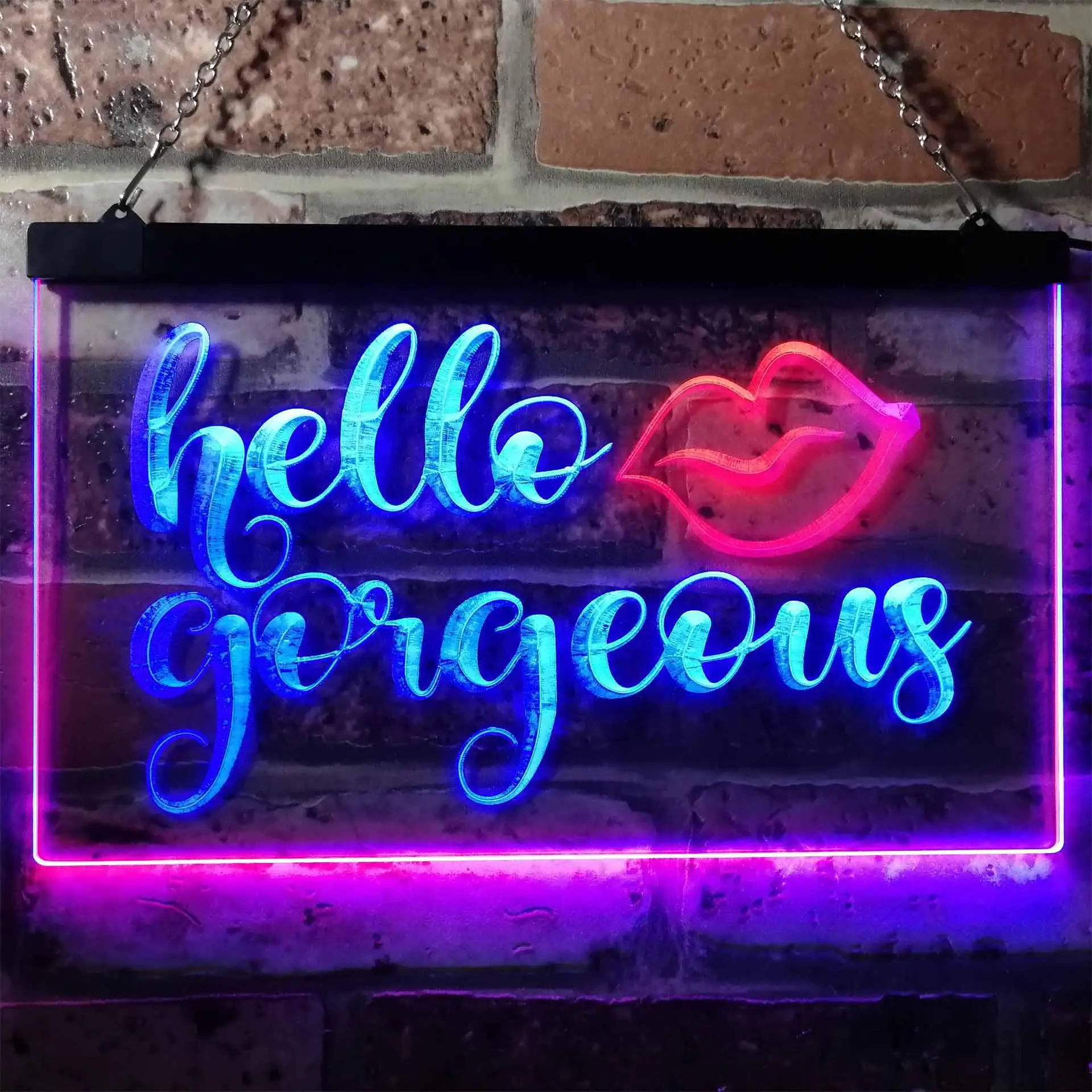 Hello Gorgeous Support Women Dual-color LED Neon Sign st6-i1178