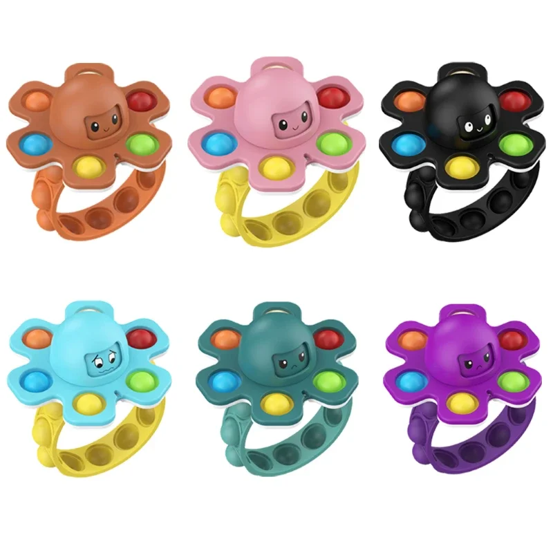 Push Bubble Bracelet Fidget Spinner Toys Silicone Wristband Hand Figet Sensory Unzip Kid Adults Octopus Bracelets Antistress