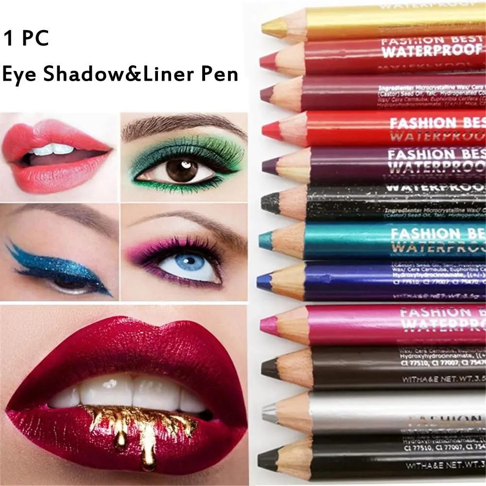 Fashion 1Pc Eye Shadow&Liner Pen Highlighter Waterproof Glitter Matte Eyeliner Pencil Longlasting Eye Beauty Makeup