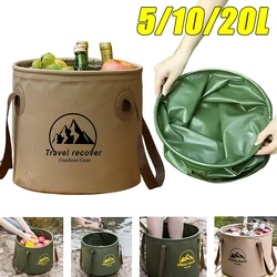 5/10/20L Outdoor Multifunctional Bucket Collapsible Portable Travel Bucket Large Capacity Carrying Bucket Camping Fishing Bucket