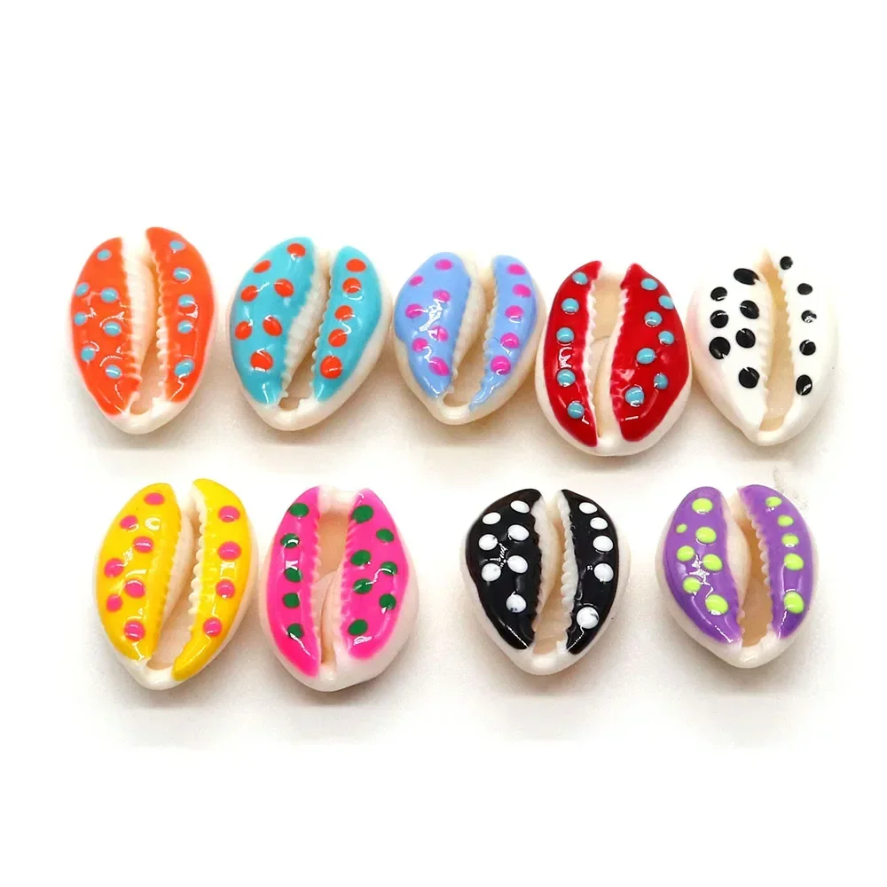 2pcs Shell Conch Print Beads Ladybug Series Pattern Set of Beads for Jewelry Making Diy Necklace Bracelet Earrings Accessories