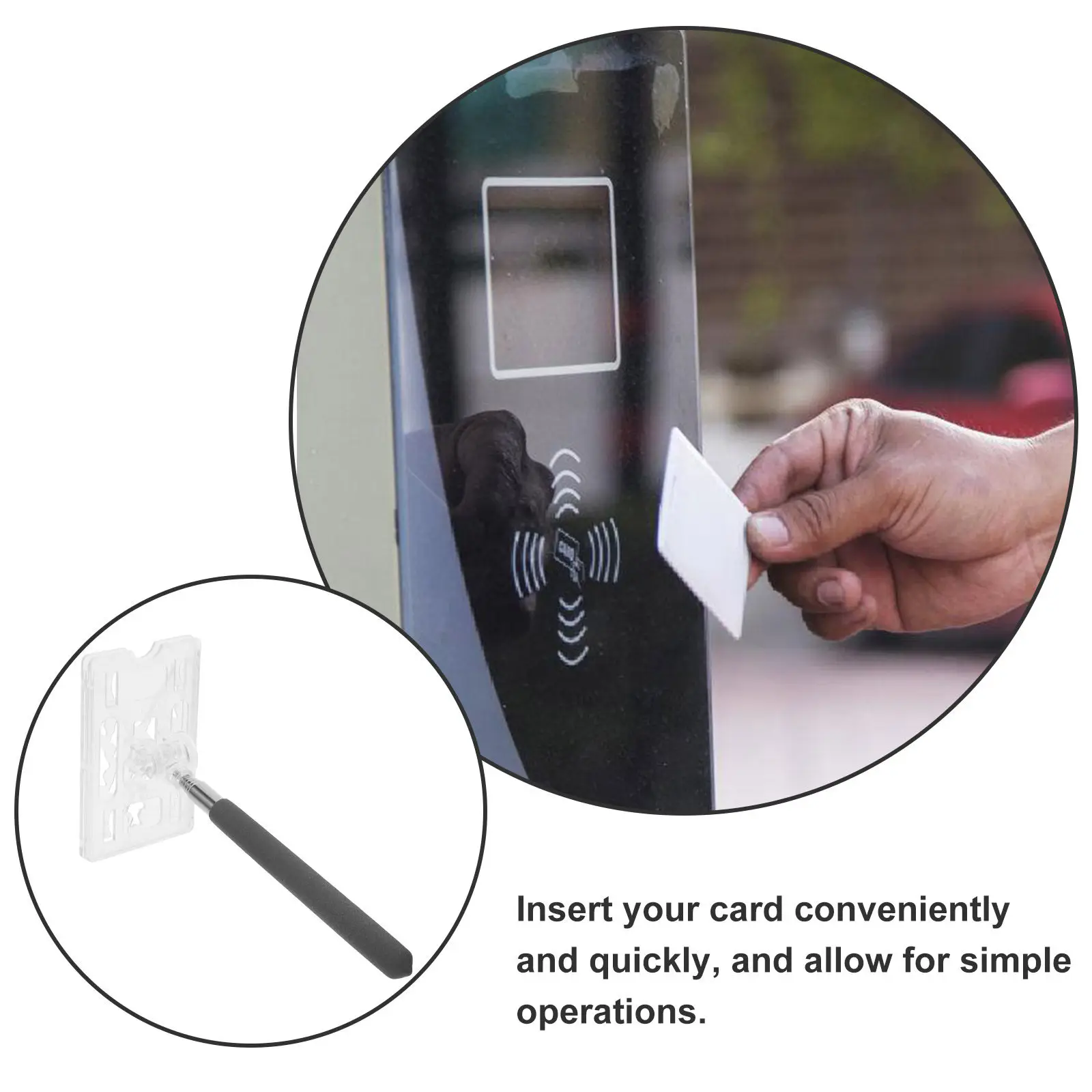 

Telescopic Parking Card Holder Rod for Car Contactless Toll Pay Long Distance Efficient Parking Solution