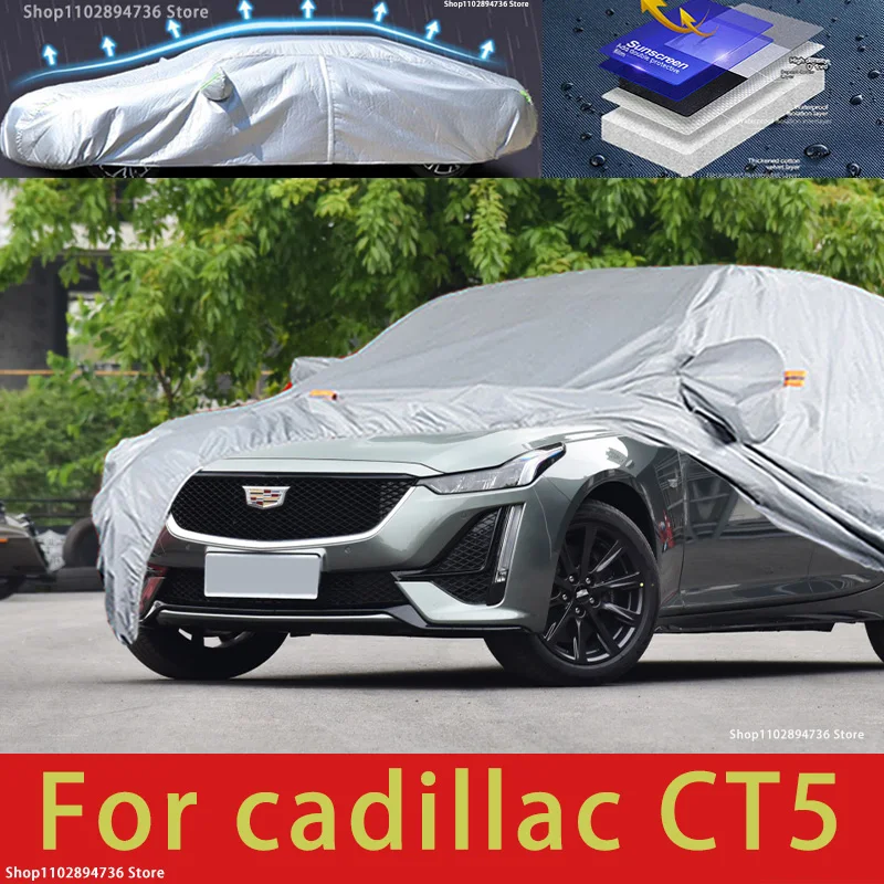 

Для Cadillac Ct5 уличная защита полный автомобильный чехол снежный чехол солнцезащитный козырек водостойкий пылезащитный внешние автомобильные аксессуары