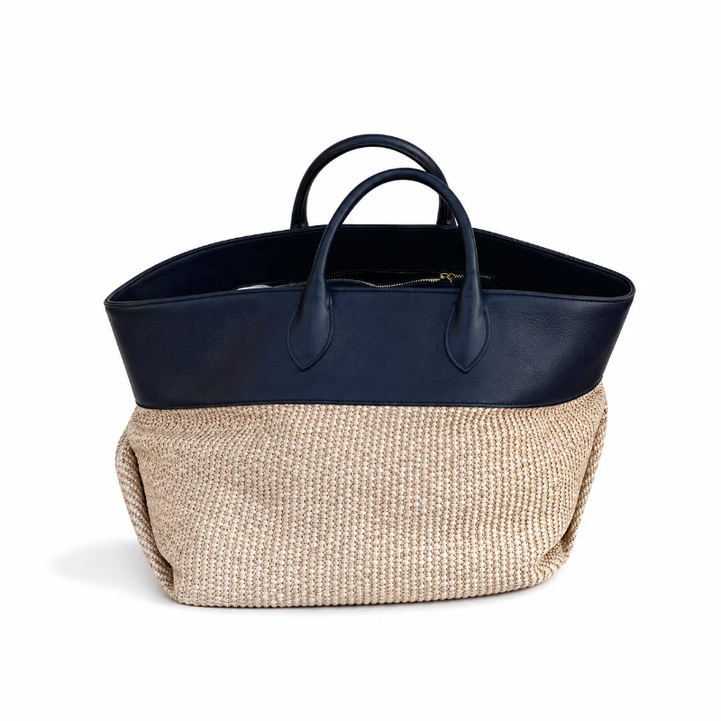 

Women Straw Beach Tote Bag Large Capacity Color Block Woven Handbag Summer Vacation Travel Shoulder Bag