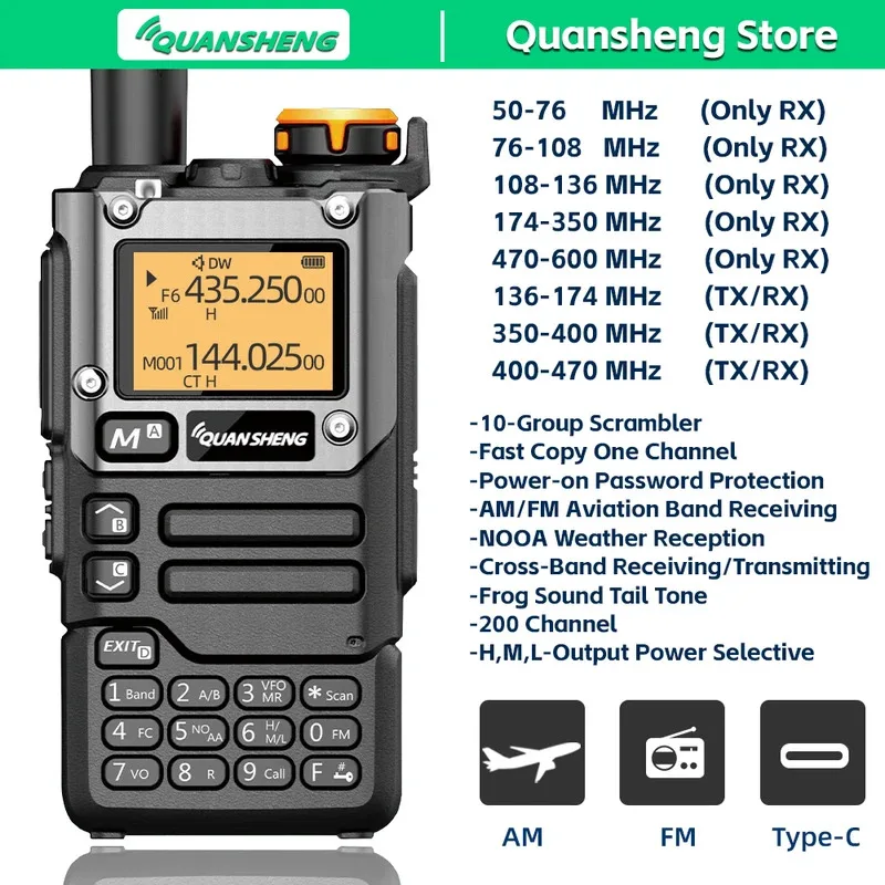 

Quansheng UV K5 8, рация Am Fm, двусторонний радиоприемник, любительский беспроводной комплект дальнего действия, трансивер