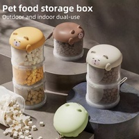 Portable Pet Food Storage Box Dispenser Sealed Multi-Layer Dog Snacks Storage Box Outdoor Dog Treat Storage Dog Walking