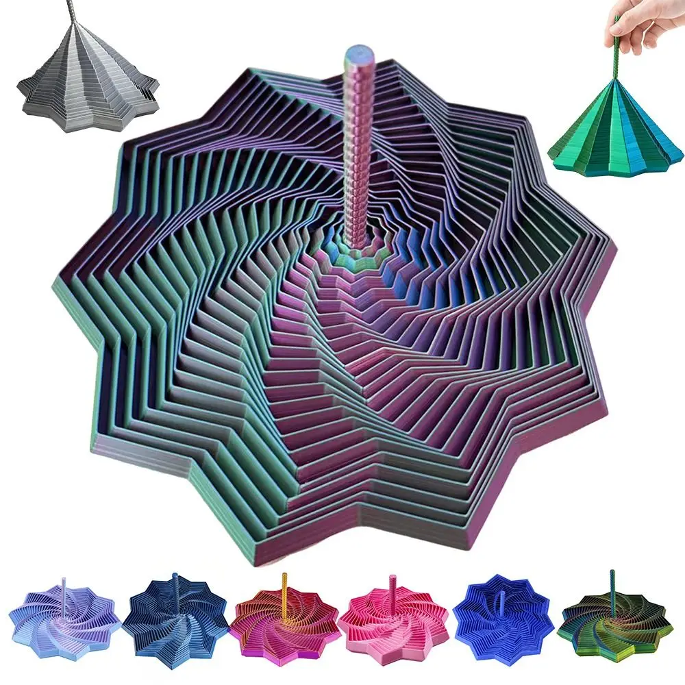 

PLA Expanded Sensory Fidget Star with Handles 3D Printed Fractal Fidget Hexagon Stress Relief Whirling Spiral Fidget Toy