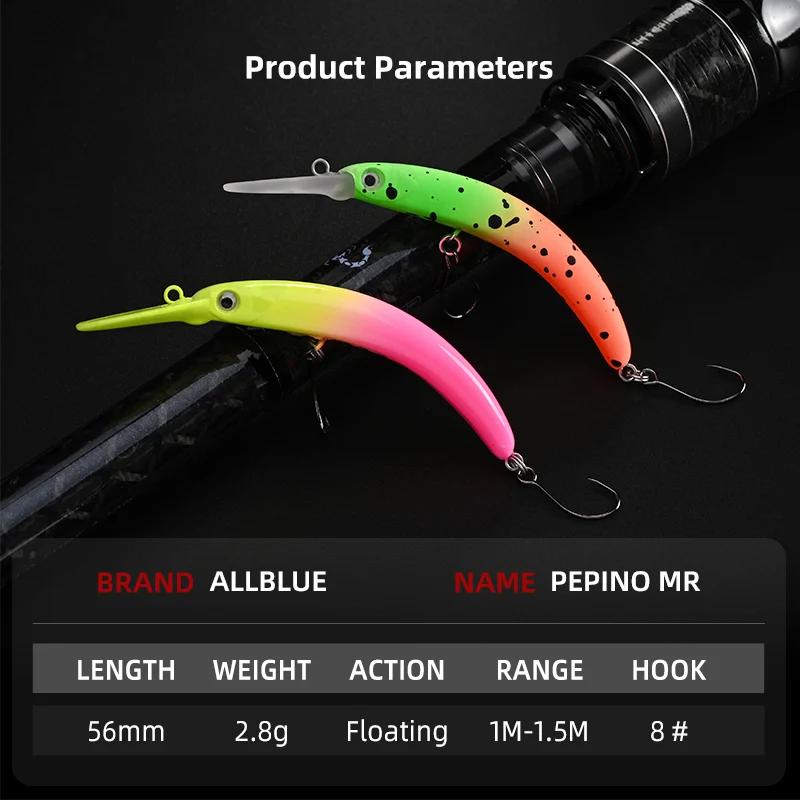 ALLBLUE PEPINO MR 56mm 2.8g Floating Crankbait Wobbler Fishing Lure Freshwater Minnow Artificial Hard Bait Area Trout Tackle