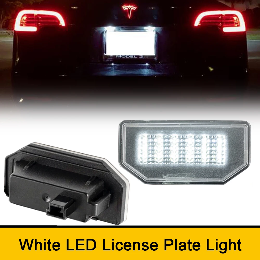 

6000K White LED Rear License Number Plate Light No Error For Tesla Model 3 2017-2022 Tesla Model Y 2020-2022 Backlight