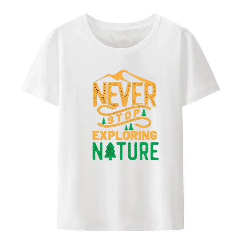 Outdoors Short-sleev Exploring Nature Creative Leisure Camisa Printed T-shirt Top Breathable Casual Print Novelty T-shirts Style