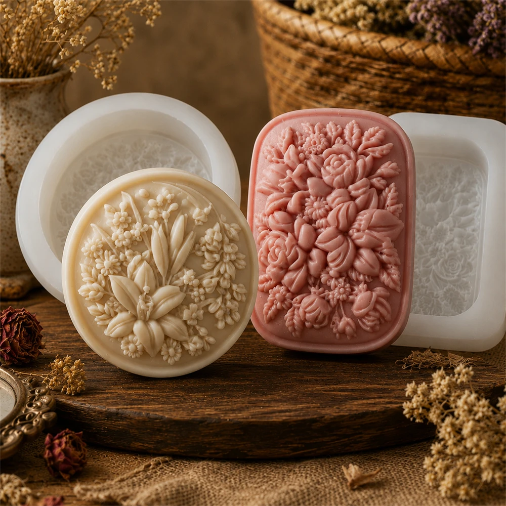 Soap Making Gifts - 3D Floral Silicone Soap Mold Rose