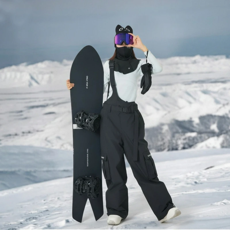 

Новые лыжные брюки с одним плечевым ремнем для женщин и мужчин, ветрозащитные, водонепроницаемые, для сноуборда, взрослые